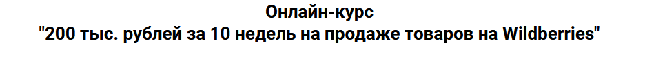 Онлайн-курс 200 тыс. рублей за 10 недель на продаже товаров на Wildberries Пакет VIP (Дмитрий Шалаев)