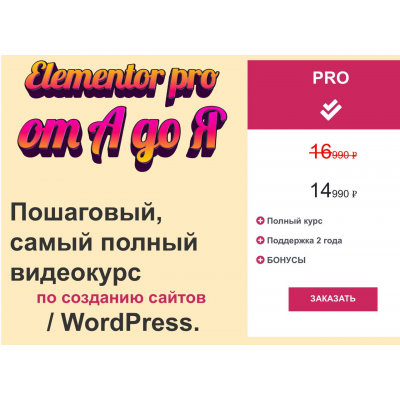 Elementor Pro от А до Я. Тариф PRO. Федор Васильев Elementor Pro от А до Я. Тариф PRO. Федор Васильев