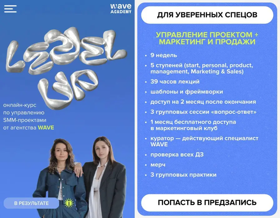 Wave-Academy — Level up 2.0. Тариф: Для уверенных спецов